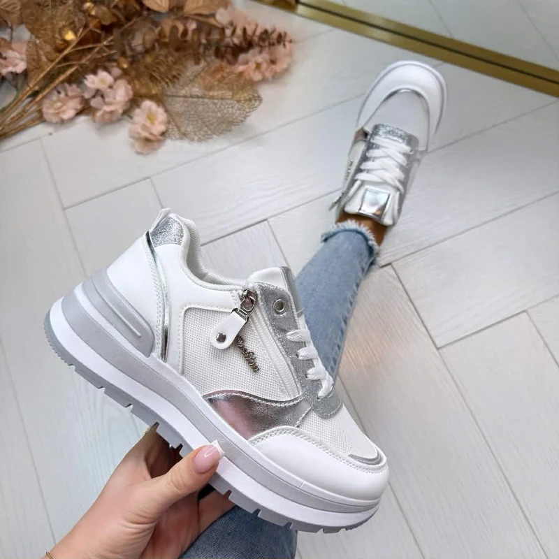 *SALE* FASHION ZIP SNEAKER YY117 - WHITE