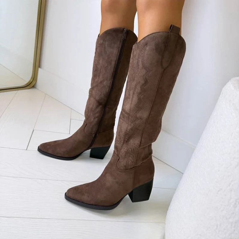 SUEDINE COWBOY LAARS T-272 - BROWN
