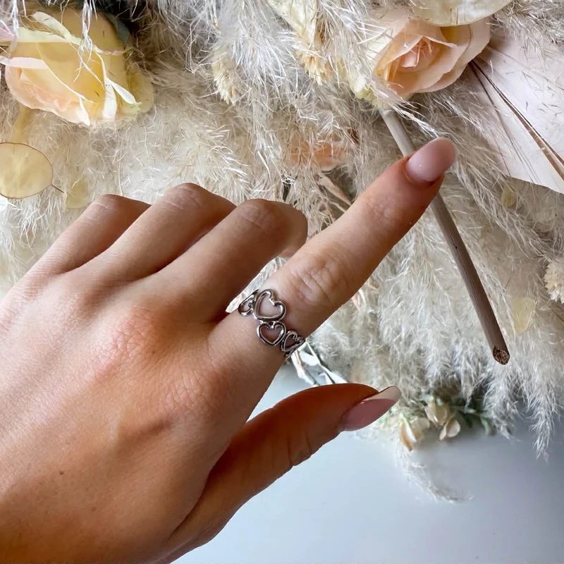 HEART SWIRL RING SILVER