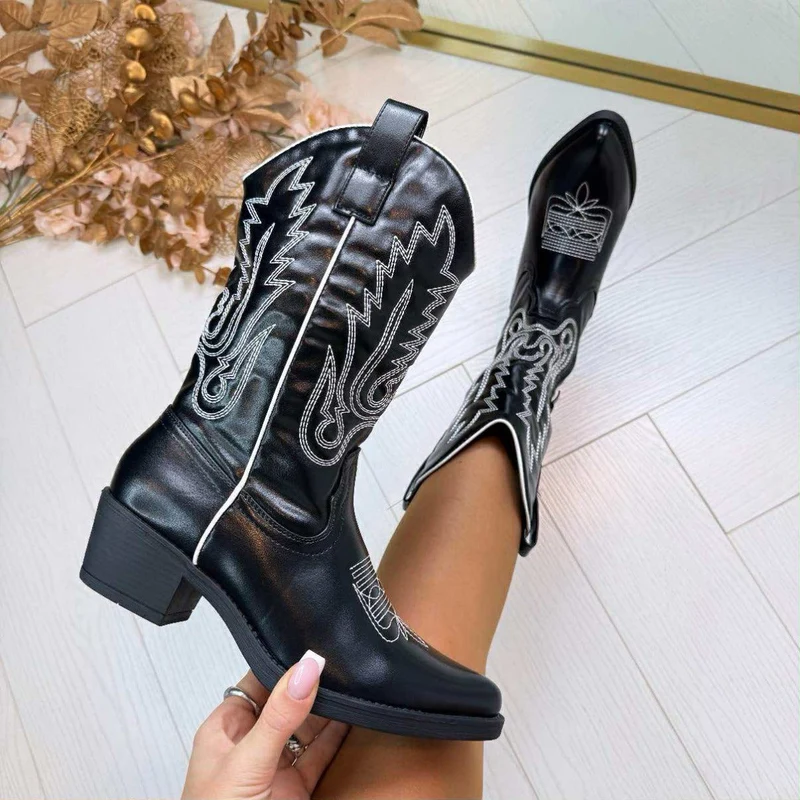 *ACTIE* COWBOY LAARS SHORT DEN928 - BLACK/PU