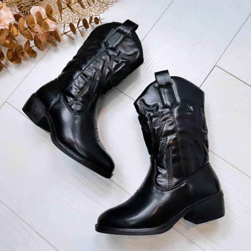 *KIDS* COWBOY LAARS T2009P - BLACK/PU