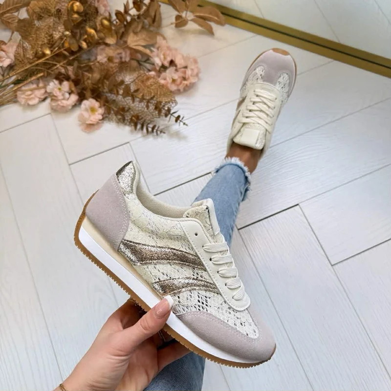 *SALE* LACY SNEAKER 8-252 - BEIGE