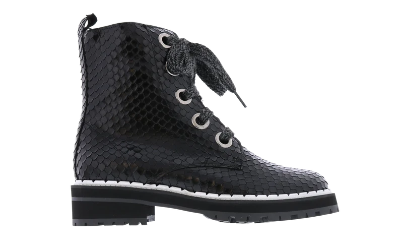 Pertini Dames Phyton Print Lace Up enkellaarsjes