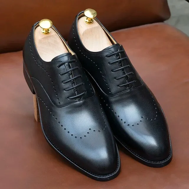 Heren zwart lederen schoenen