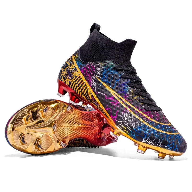 Hoge voetbalschoenen voor heren, vergulde zolen