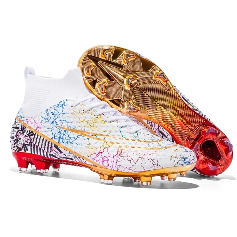 Hoge voetbalschoenen voor heren, vergulde zolen