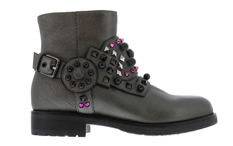Albano Dames Harness Bi-Color Stud enkellaarsjes