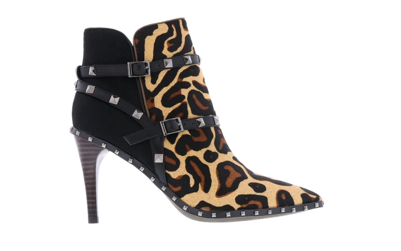 Paris Punk Dames Western 7cm Leopard enkellaarsjes