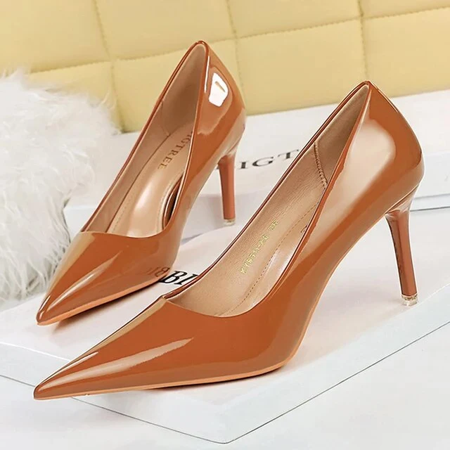 Damespompen Stiletto hakken Damesschoenen Lakleer