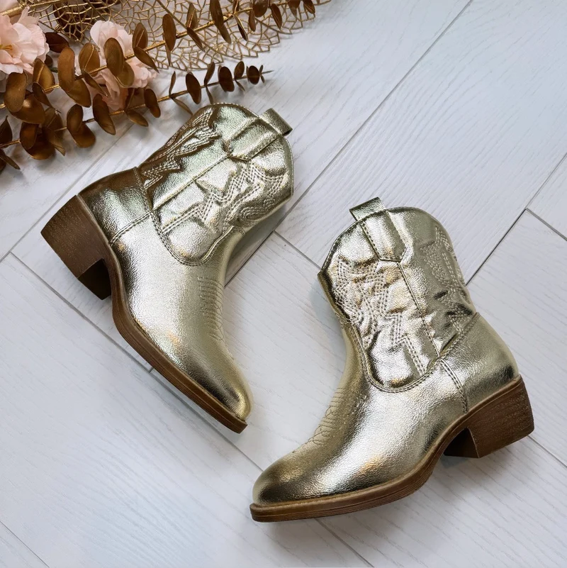 *KIDS* COWBOY BOOTS T2008P - GOLD