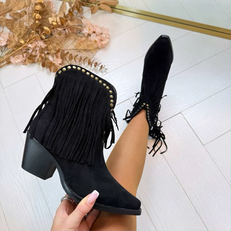 HAWAI FRINGE BOOT DES8087 - BLACK