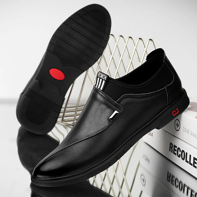 Echt leer Mono Color Slip-on Business Loafers Herenkleding Schoenen
