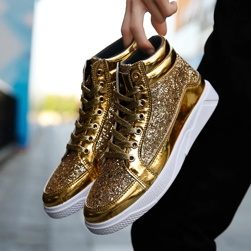 Enkellaarsjes Goud Luxe Glitter Schoenen