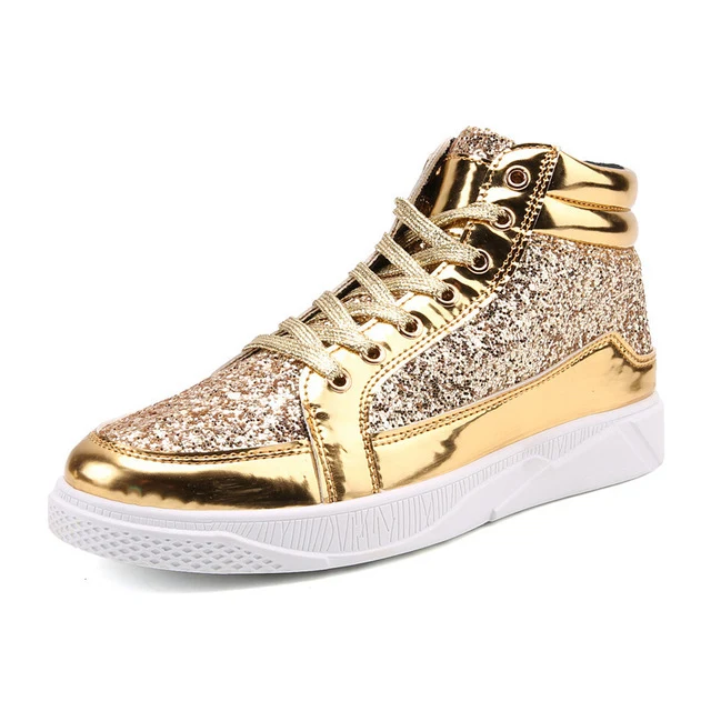 Enkellaarsjes Goud Luxe Glitter Schoenen