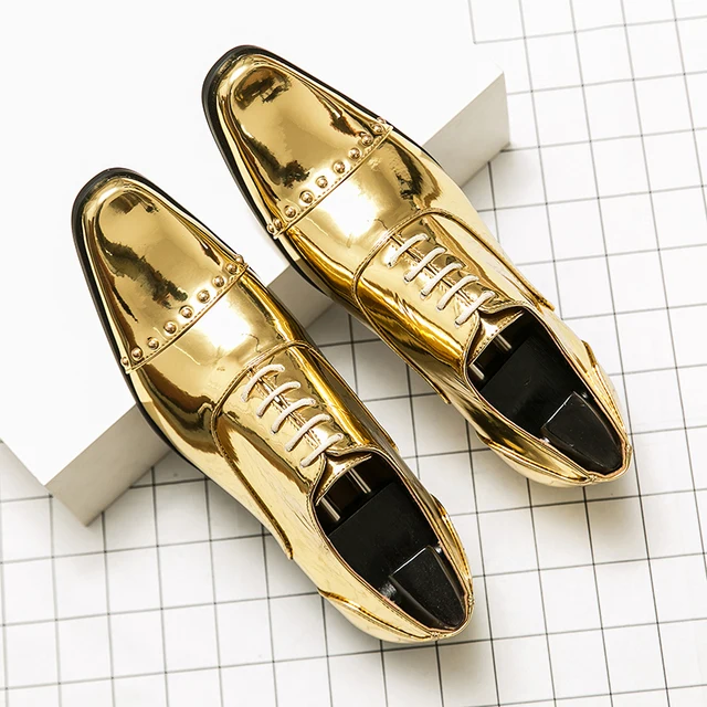 Mannen gouden luxe zakelijke Oxford schoenen