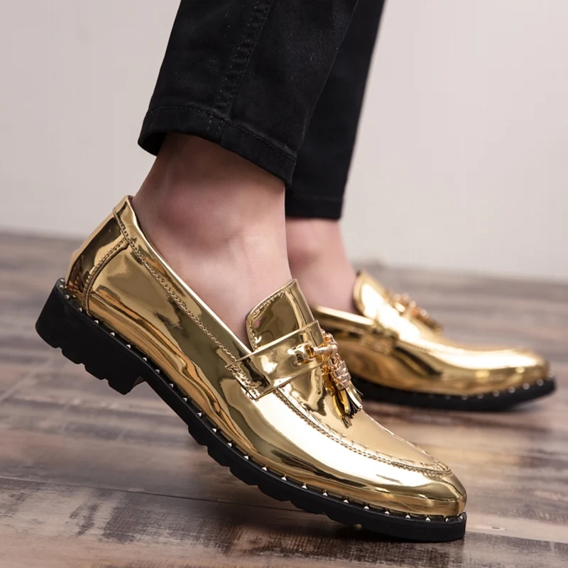 Heren loafers met gouden kwastjes