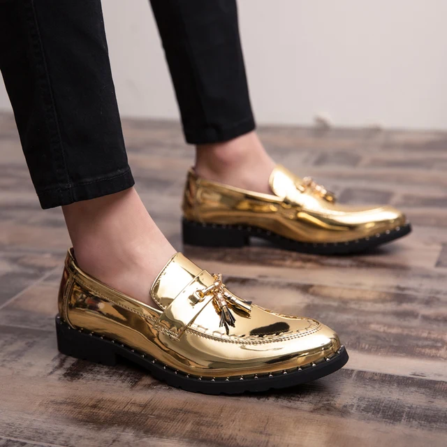 Heren loafers met gouden kwastjes