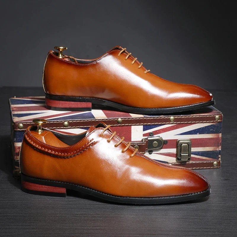 Klassieke Retro Brogue Heren Flats Feestjurk Schoenen