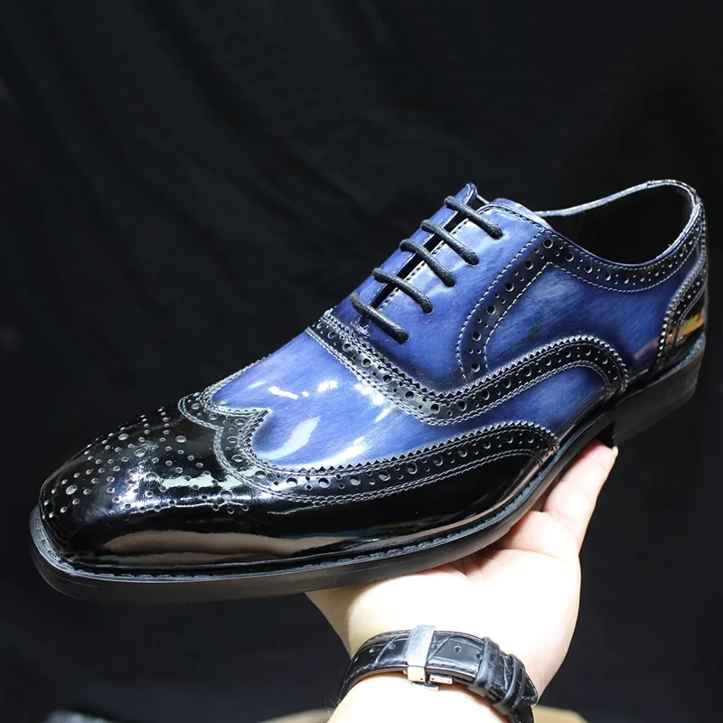 Koningsblauwe kledingschoenen heren