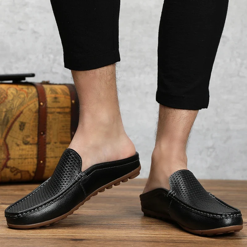 Echt leer rijden platte antislip loafers