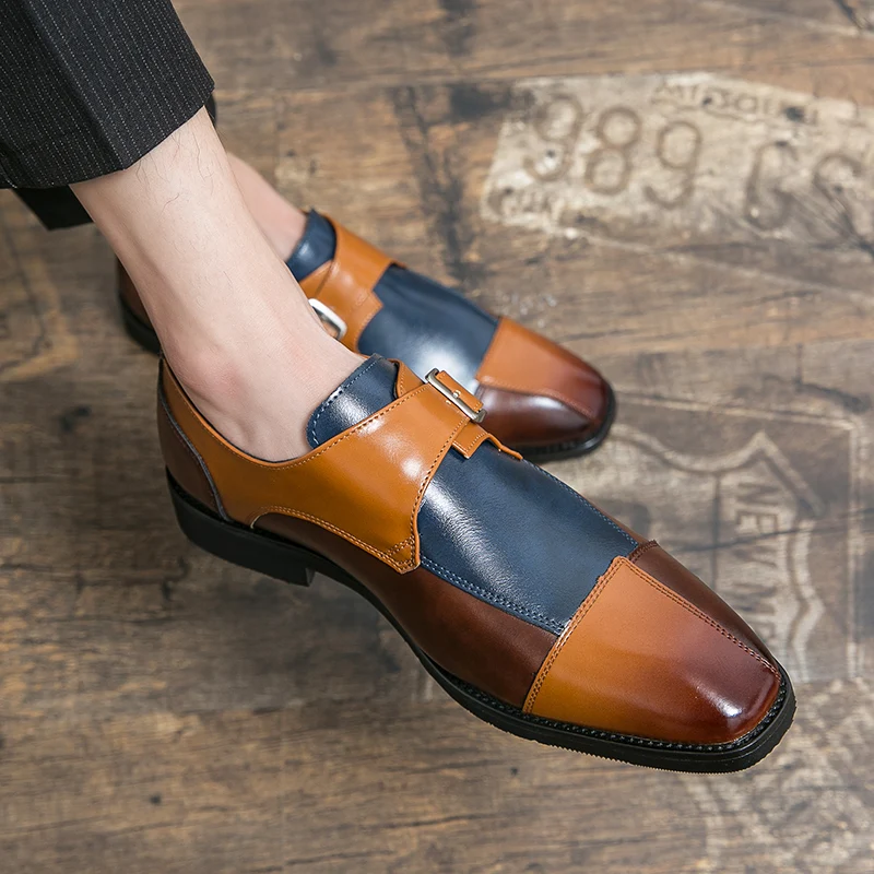 Oxford herenschoenen kunstleer dubbele gesp