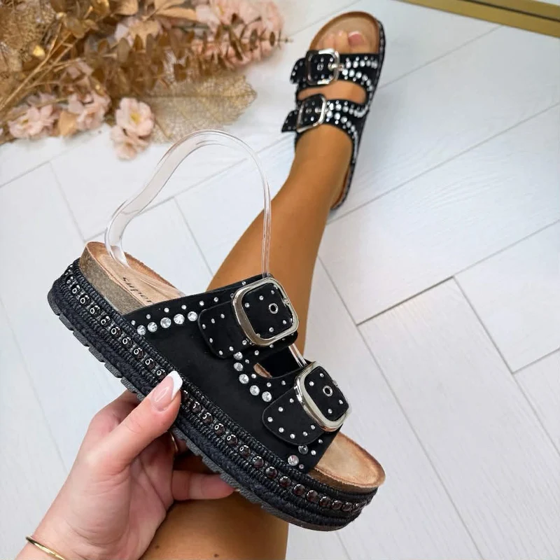 *SALE* STONES GESP SLIPPER BXJ-108 - BLACK