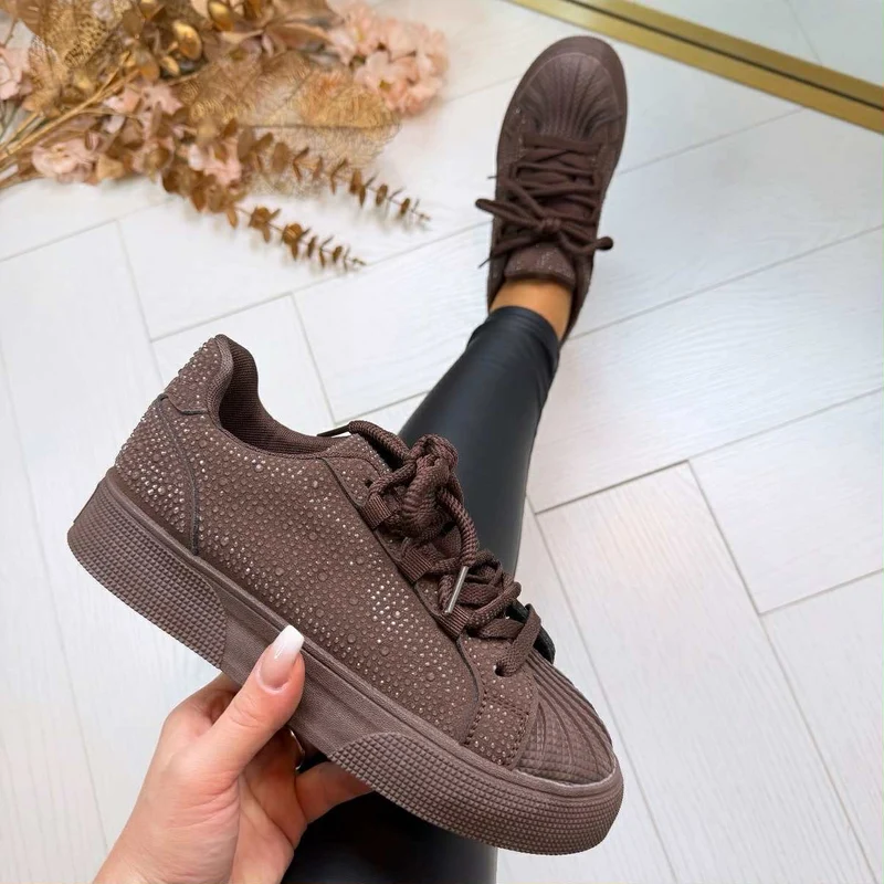 *SALE* SPARKLE SNEAKER 9031 - BROWN