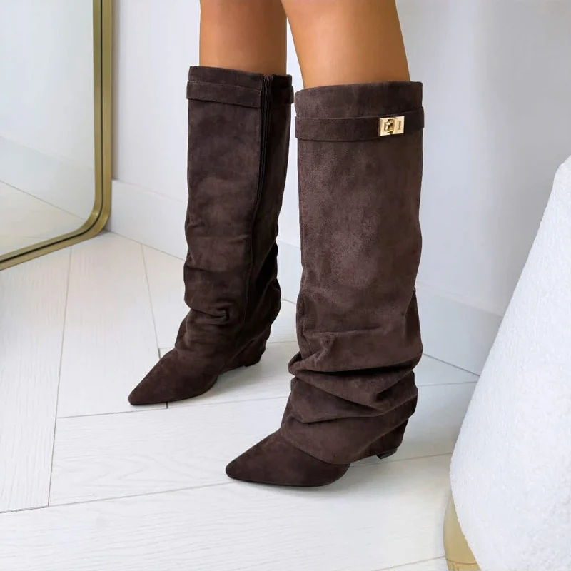 BRITNEY SUEDE LAARS 7665A- - 1 BROWN