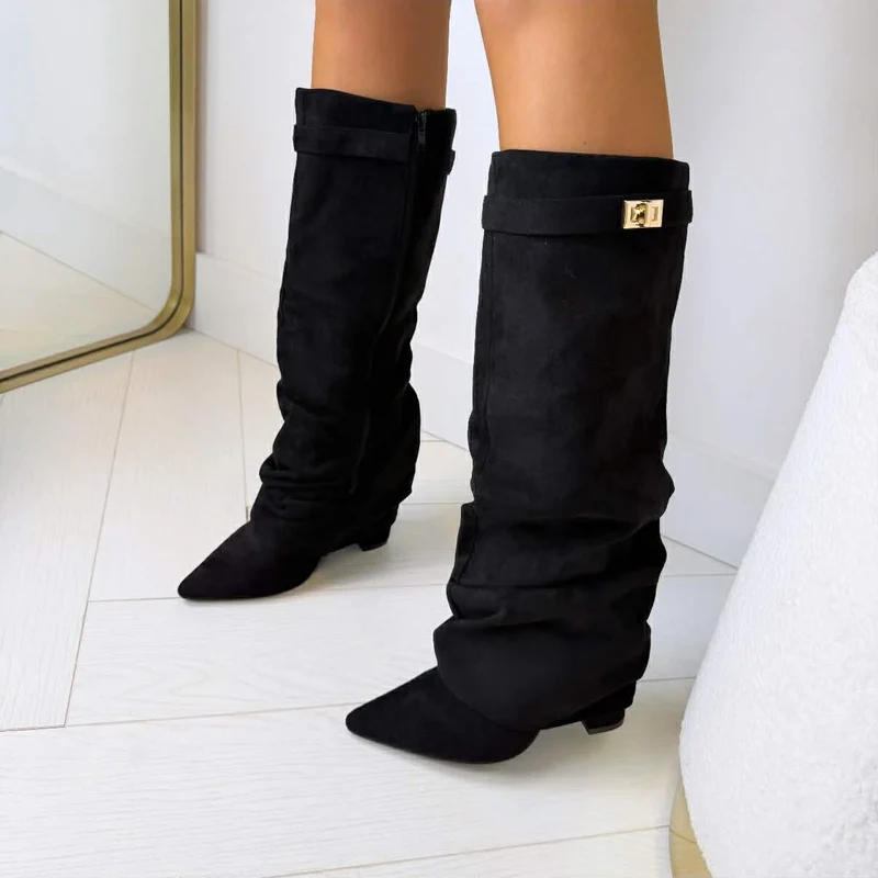 BRITNEY SUEDE LAARS 7665A- - 1 BLACK