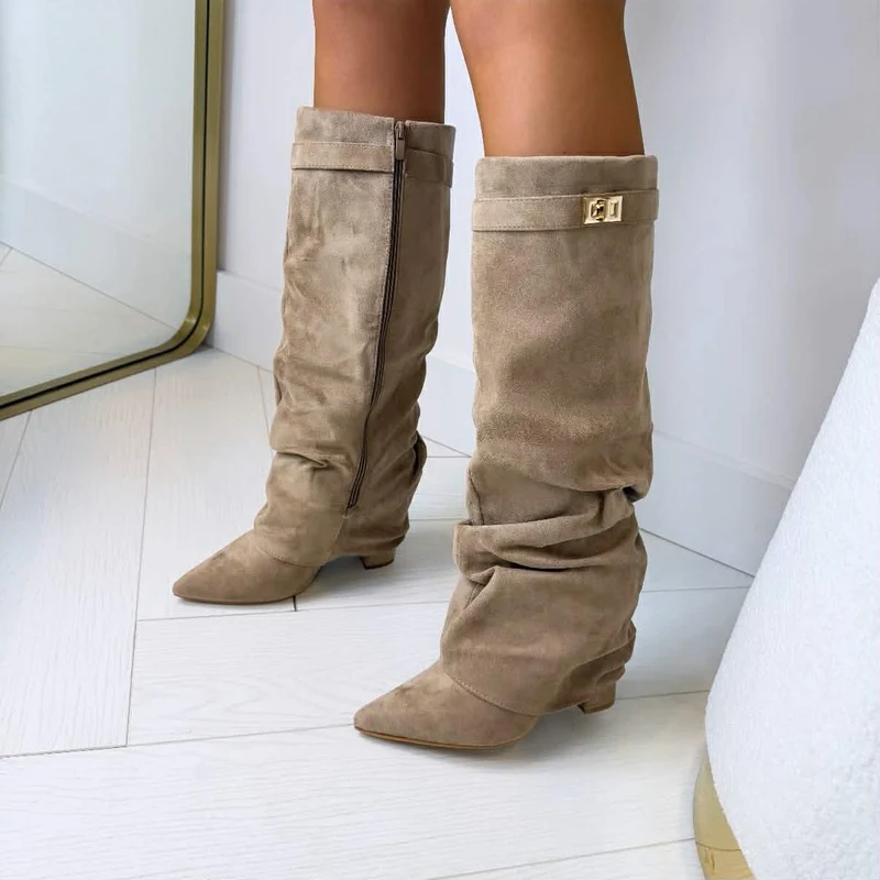 BRITNEY SUEDE LAARS 7665A- - 1 KHAKI
