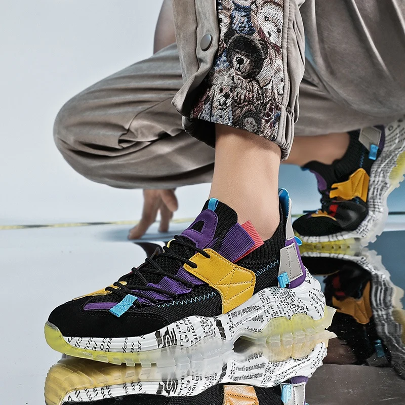 Sportschoenen Vrijetijdsschoenen Mesh sneakers met dikke bodem