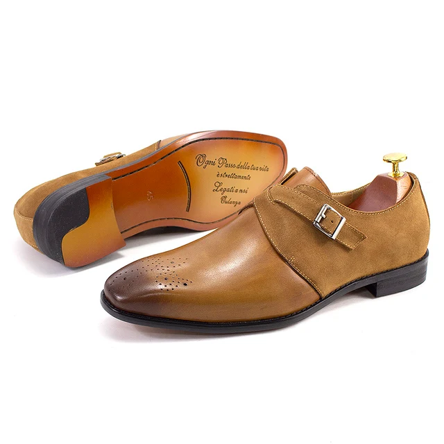 Klassieke brogue lederen herenkledingschoenen
