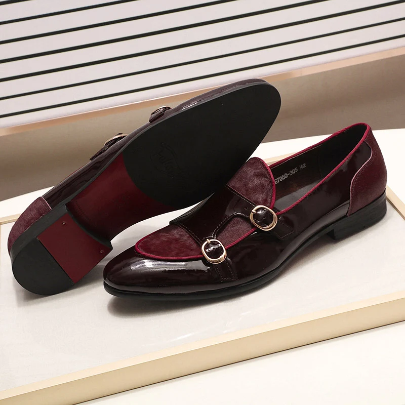 Heren Loafers Heren Wijnrode Jurk Schoenen