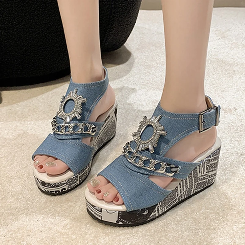 Sandalen Dames Krantenwiggen Slippers met hak