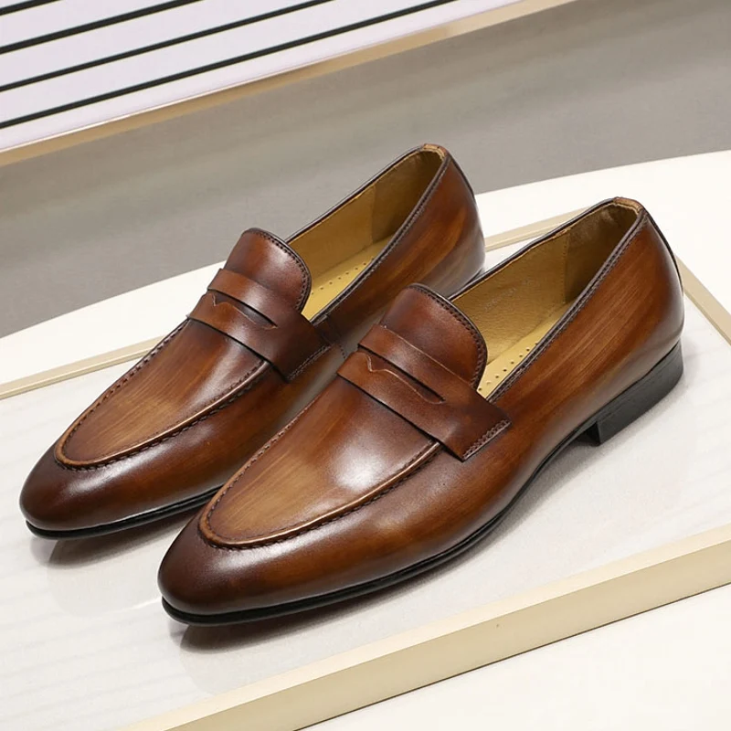 Elegante Penny Loafers lederen herenschoenen