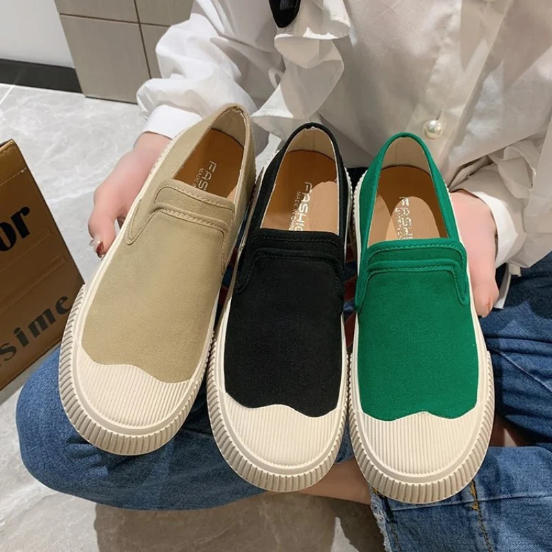 Canvas loafers instapper damesschoenen