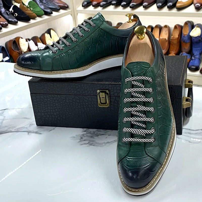 Casual schoenen voor heren Platte schoenen van echt rundleer