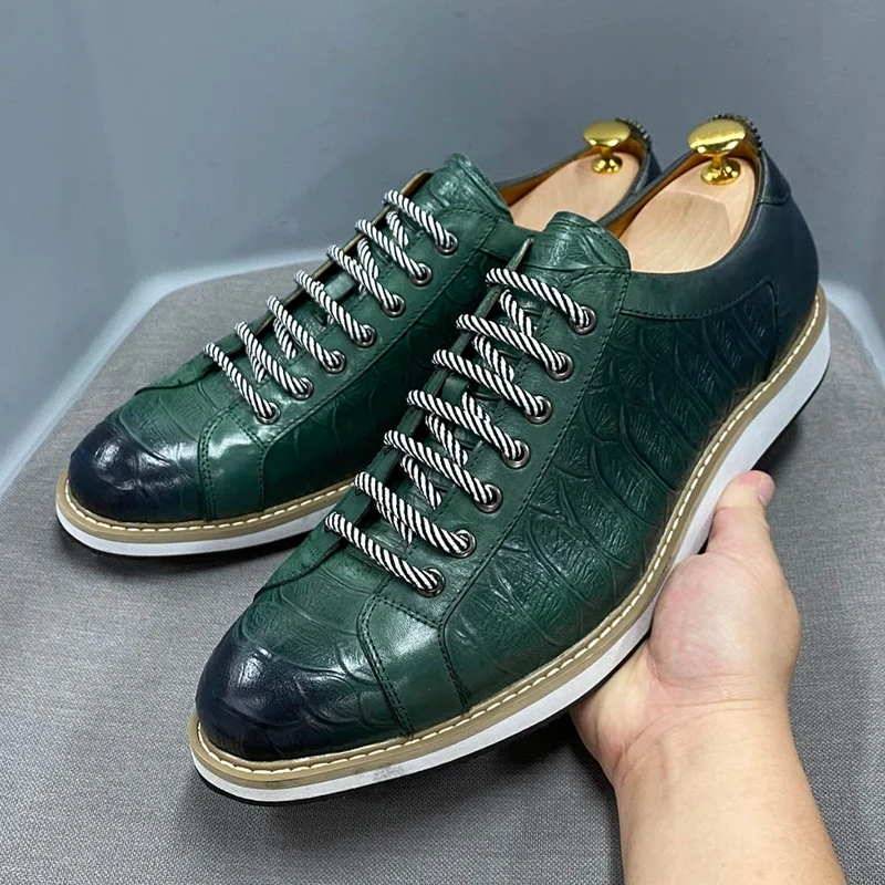 Casual schoenen voor heren Platte schoenen van echt rundleer