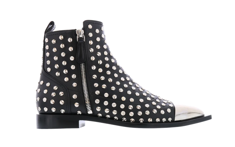 Alexander McQueen Dames Show Boot Silver Studs