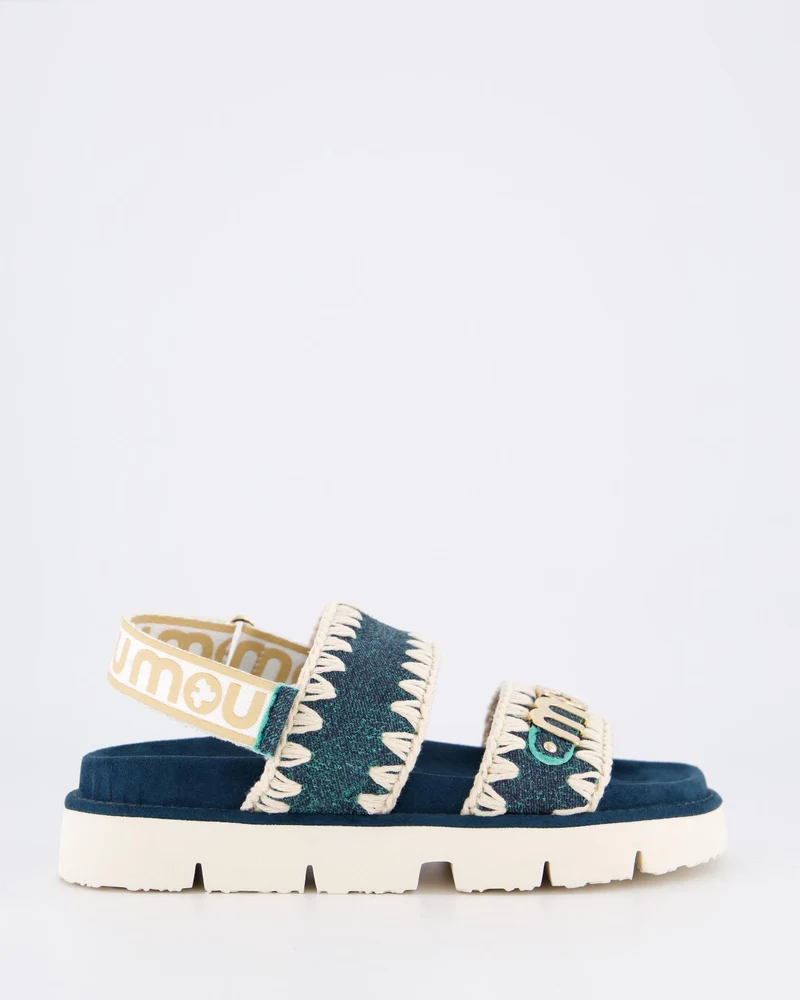 Mou Dames Bio Sandaal Back Strap Denim