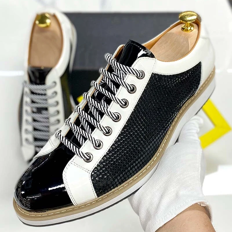 Heren zwarte lakleren schoenen