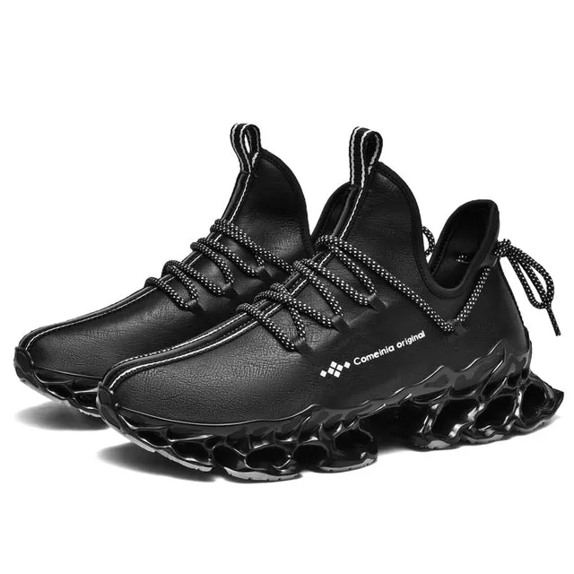 Zwarte leren sneakers voor heren, hardloopschoenen, casual schoenen Australië