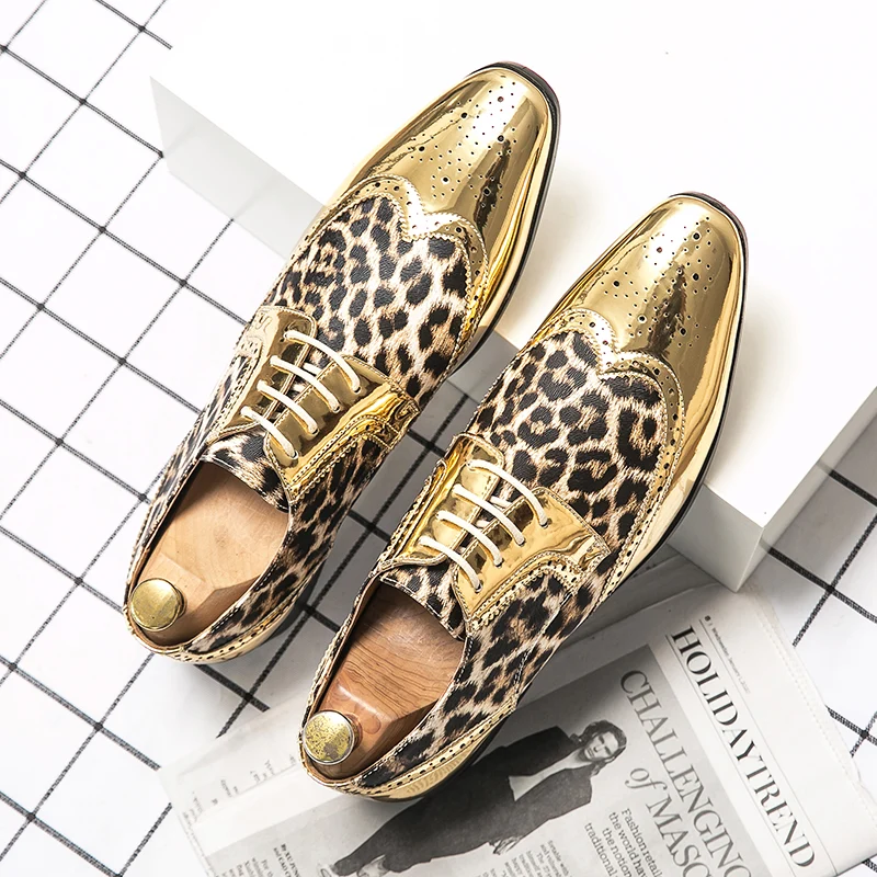 Luxe Loafers Heren Veterschoenen met luipaardprint Jurken