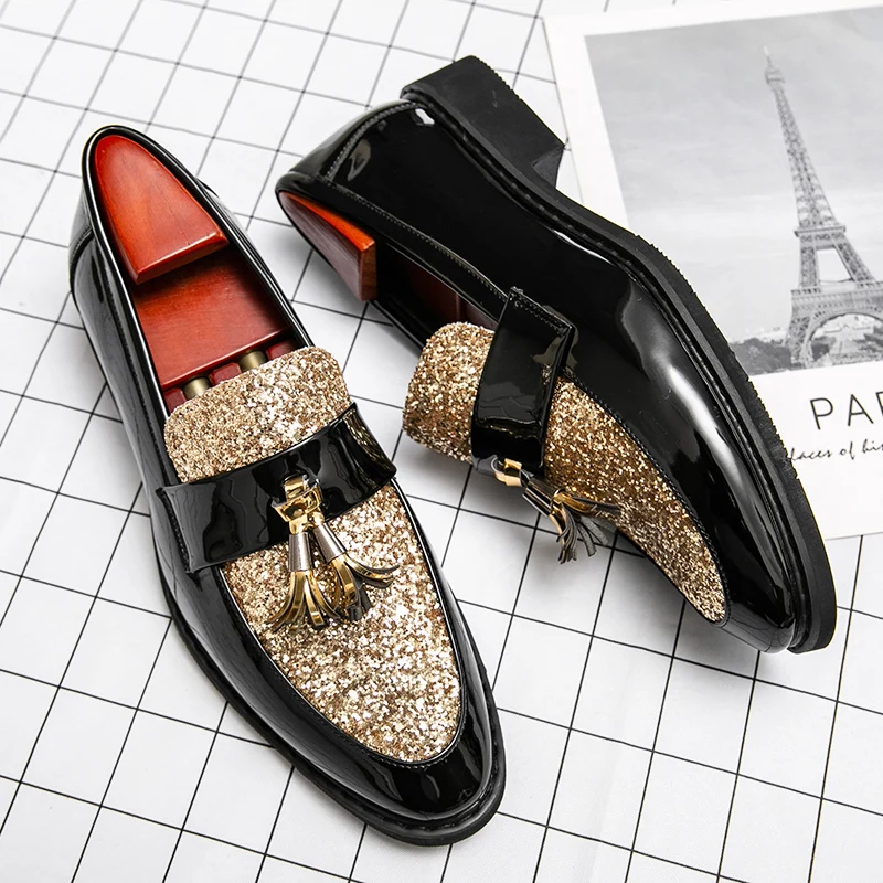 Casual lederen nachtclub Bling Party kwastje schoenen