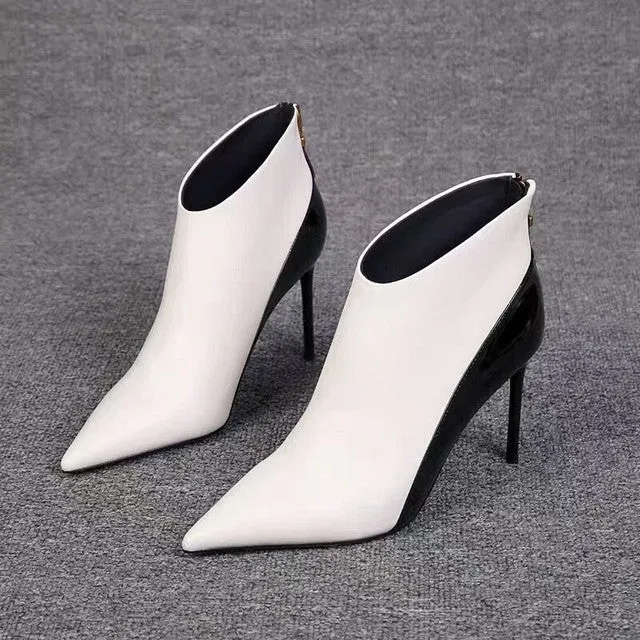 Witte enkellaarzen dames