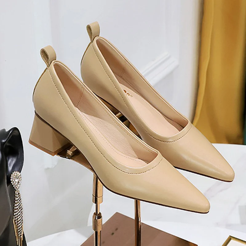 Vrouwen Schoenen PU Leer Vrouwen Vierkante Hakken
