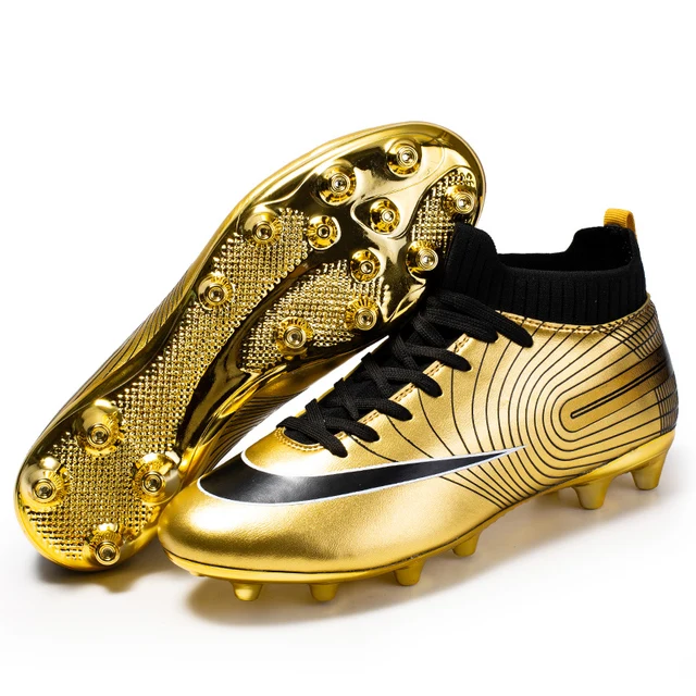 Gouden voetbalschoenen Professionele unisex enkelvoetbalschoenen