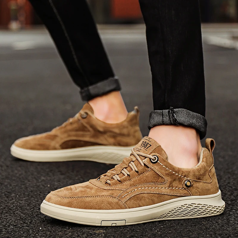 Mode Echt Leer Loafers Oxfords Mannen Sneakers
