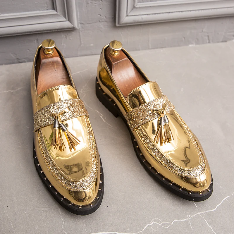 Zwarte en gouden schoenen heren