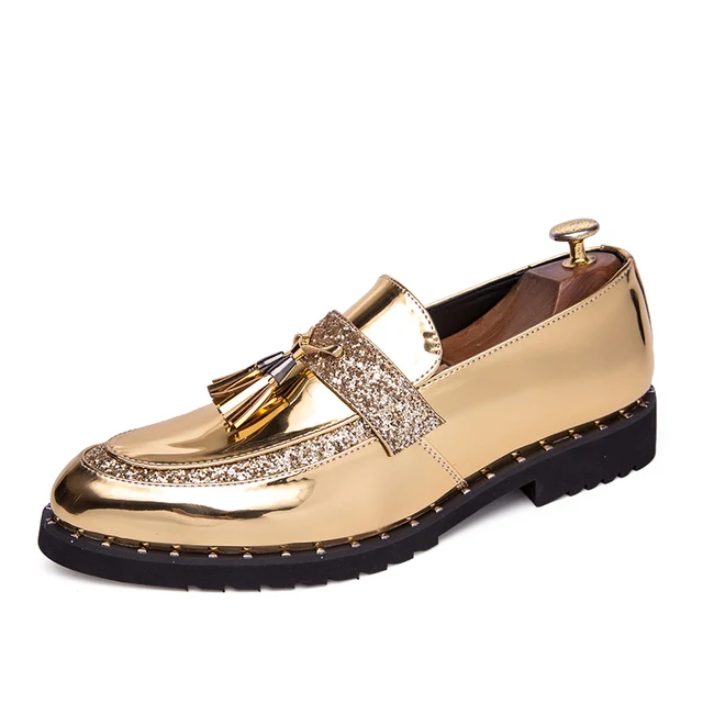 Zwarte en gouden schoenen heren